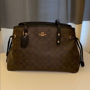 Coach Drawstring Carryall Brown/Blk Large Tote